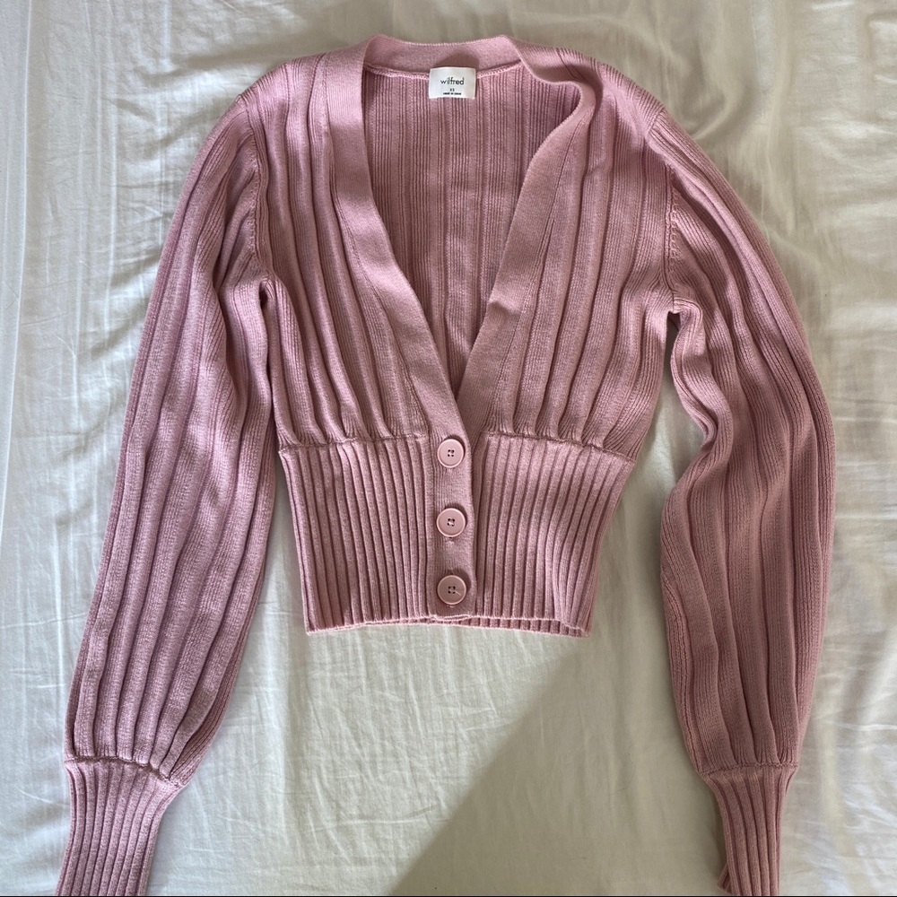 Aritzia Wilfred Plunge Front Cardigan